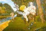 Hercules kills centaur Nessus, stealing Deianira
(17.03.1992; oil on hardboard; 40x56 cm)
Anna Zinkovsky